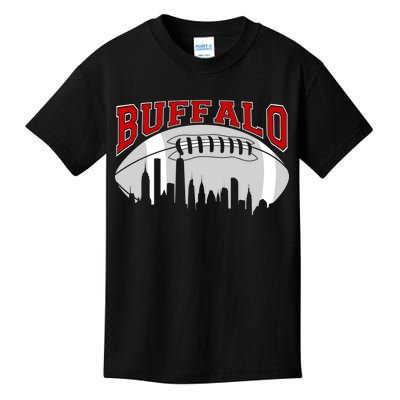 Buffalo Football Fan City Skyline Kids T-Shirt