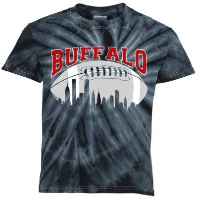 Buffalo Football Fan City Skyline Kids Tie-Dye T-Shirt