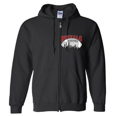 Buffalo Football Fan City Skyline Full Zip Hoodie