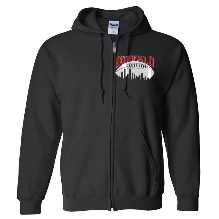 Buffalo Football Fan City Skyline Full Zip Hoodie