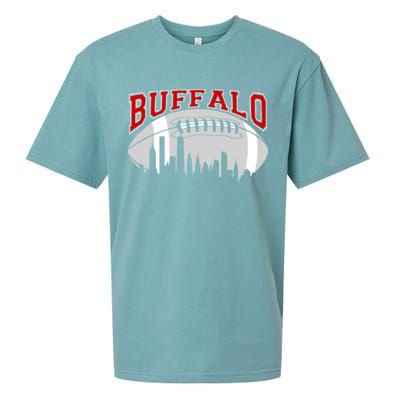 Buffalo Football Fan City Skyline Sueded Cloud Jersey T-Shirt