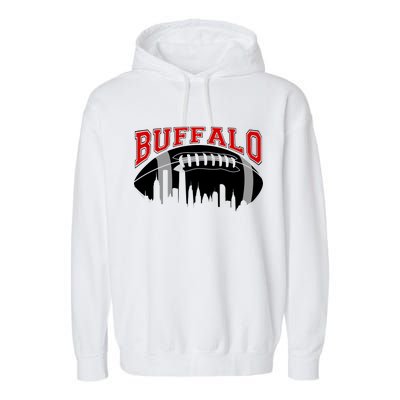 Buffalo Football Fan City Skyline Garment-Dyed Fleece Hoodie