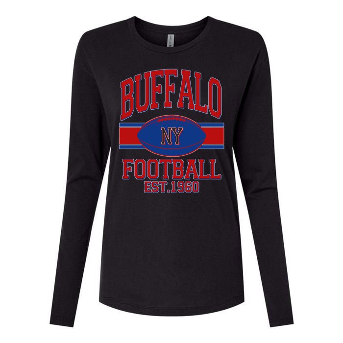 Buffalo New York Football Classic Logo Fan Womens Cotton Relaxed Long Sleeve T-Shirt