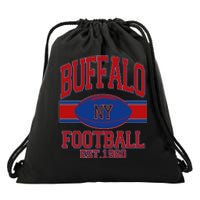 Buffalo New York Football Classic Logo Fan Drawstring Bag