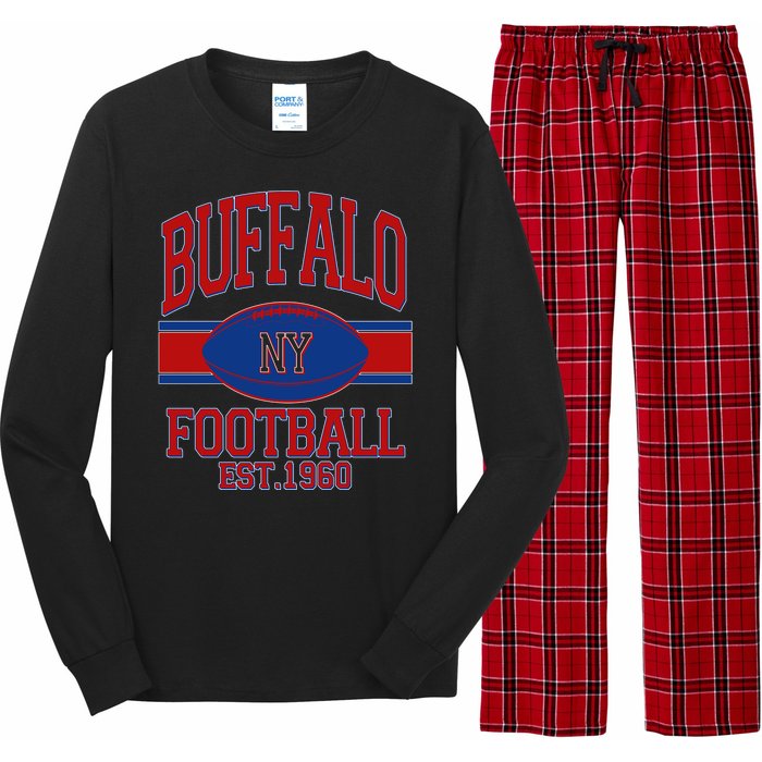 Buffalo New York Football Classic Logo Fan Long Sleeve Pajama Set