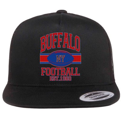 Buffalo New York Football Classic Logo Fan Flat Bill Trucker Hat