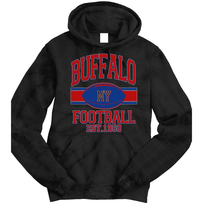 Buffalo New York Football Classic Logo Fan Tie Dye Hoodie