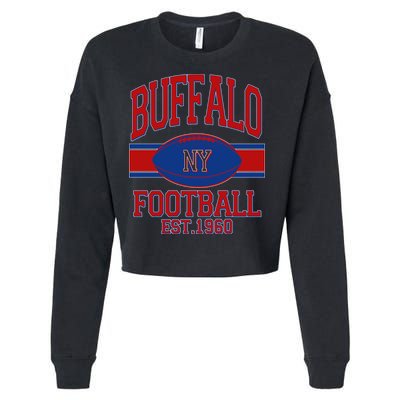 Buffalo New York Football Classic Logo Fan Cropped Pullover Crew
