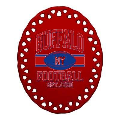 Buffalo New York Football Classic Logo Fan Ceramic Oval Ornament