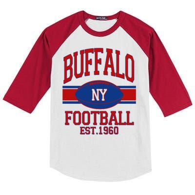 Buffalo New York Football Classic Logo Fan Kids Colorblock Raglan Jersey