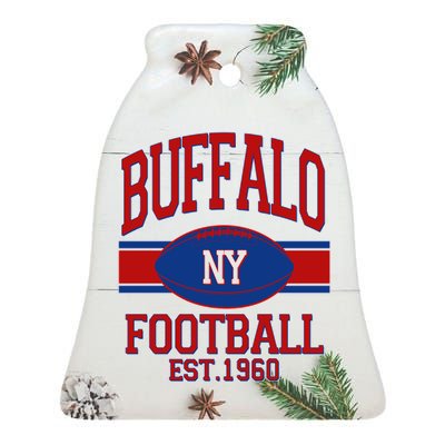 Buffalo New York Football Classic Logo Fan Ceramic Bell Ornament