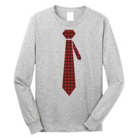 Buffalo Plaid Christmas Tie Long Sleeve Shirt