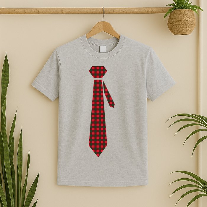 Buffalo Plaid Christmas Tie T-Shirt