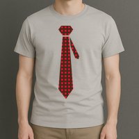 Buffalo Plaid Christmas Tie T-Shirt