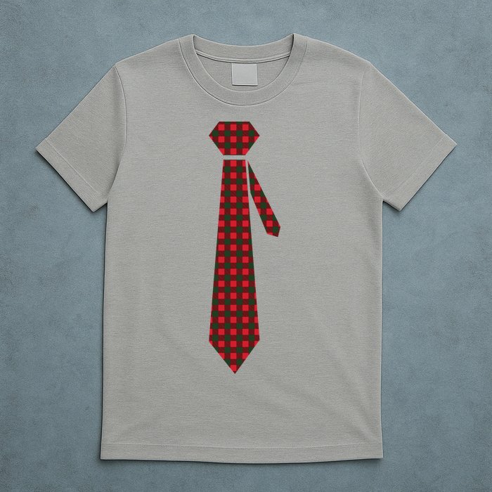 Buffalo Plaid Christmas Tie T-Shirt