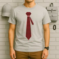 Buffalo Plaid Christmas Tie T-Shirt
