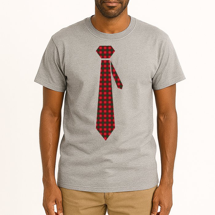 Buffalo Plaid Christmas Tie Tall T-Shirt
