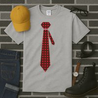 Buffalo Plaid Christmas Tie Tall T-Shirt