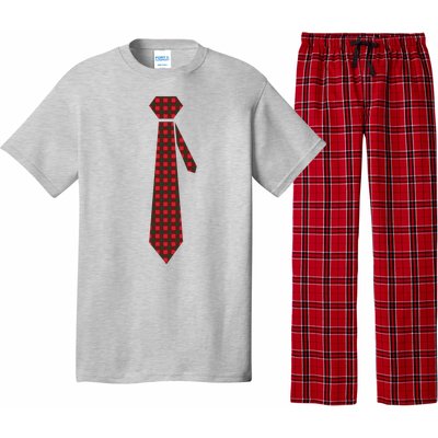 Buffalo Plaid Christmas Tie Pajama Set