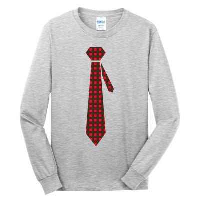 Buffalo Plaid Christmas Tie Tall Long Sleeve T-Shirt