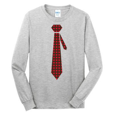 Buffalo Plaid Christmas Tie Tall Long Sleeve T-Shirt