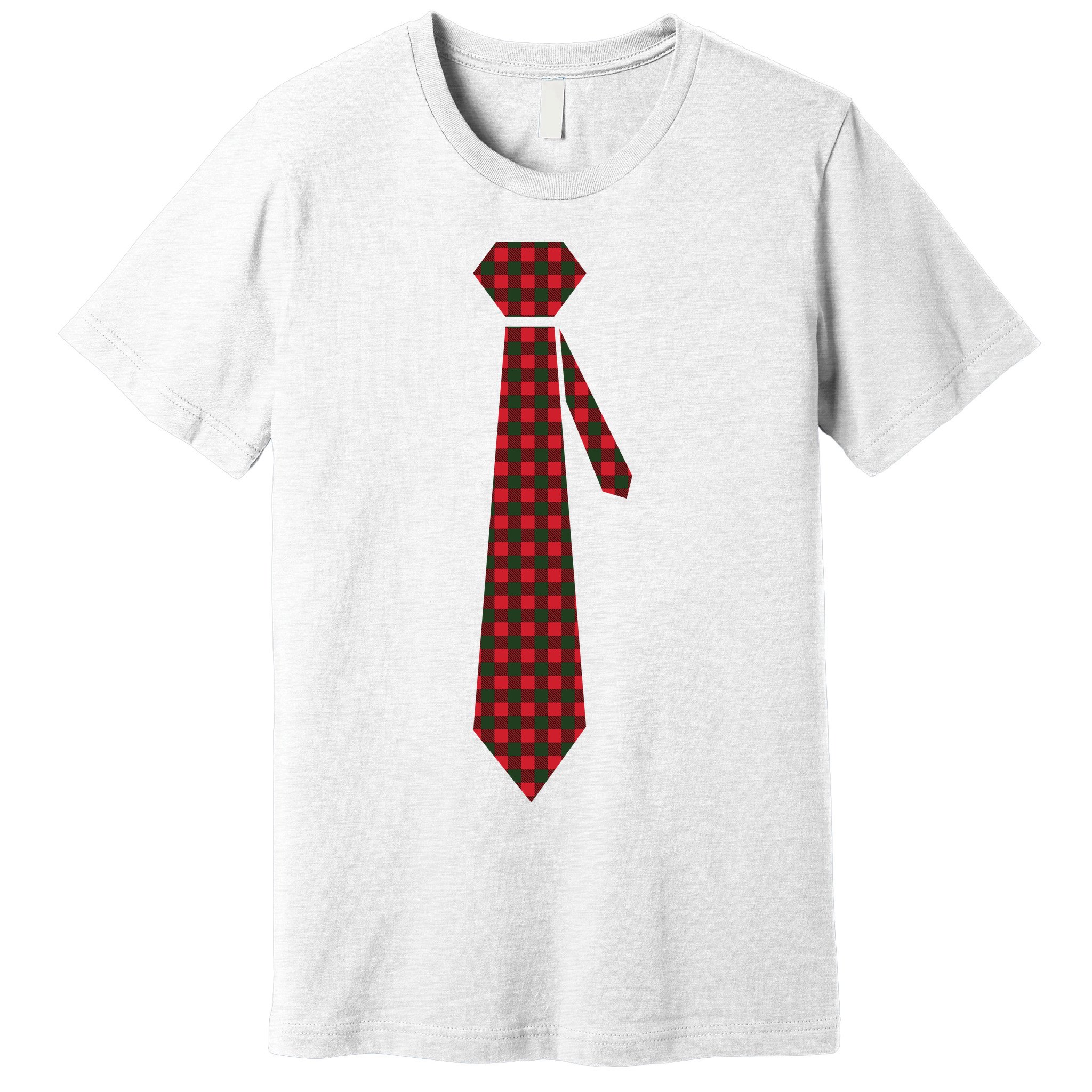 Buffalo Plaid Christmas Tie Premium T-Shirt