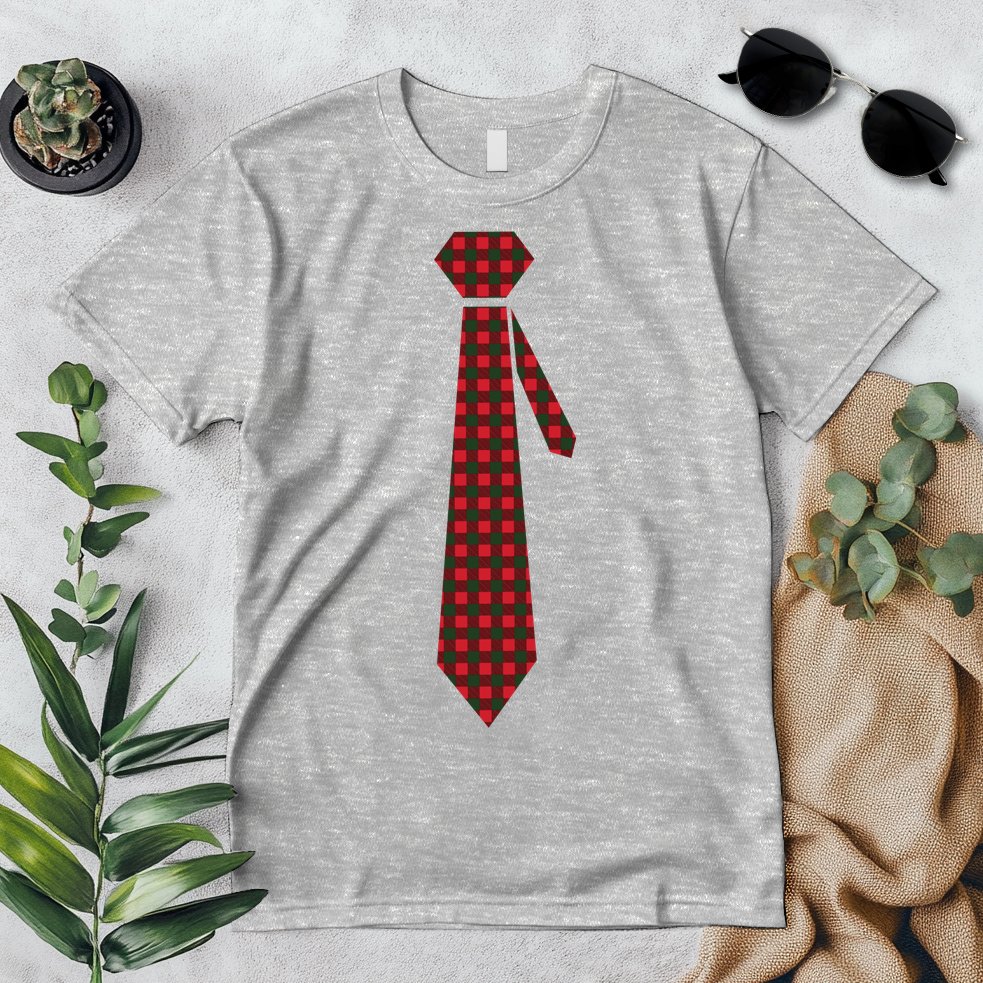 Buffalo Plaid Christmas Tie Premium T-Shirt