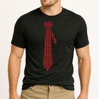 Buffalo Plaid Christmas Tie Cooling Performance Crew T-Shirt