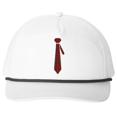 Buffalo Plaid Christmas Tie Snapback Five-Panel Rope Hat