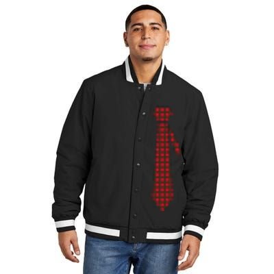 Buffalo Plaid Christmas Tie Insulated Varsity Jacket