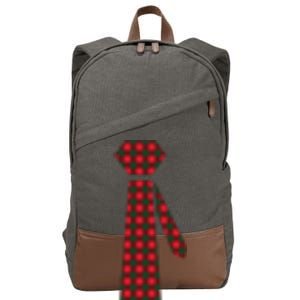 Buffalo Plaid Christmas Tie Cotton Canvas Backpack