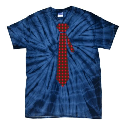 Buffalo Plaid Christmas Tie Tie-Dye T-Shirt