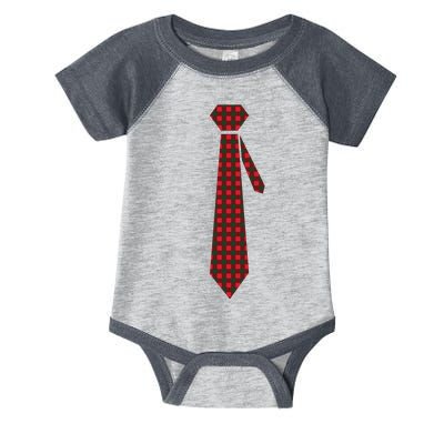 Buffalo Plaid Christmas Tie Infant Baby Jersey Bodysuit