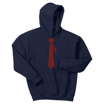 Buffalo Plaid Christmas Tie Kids Hoodie