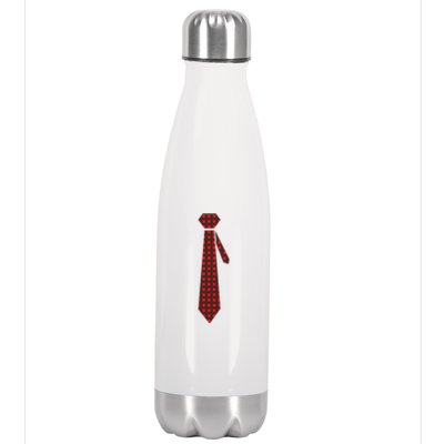 Buffalo Plaid Christmas Tie Stainless Steel Insulated Water Bottle