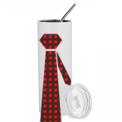 Buffalo Plaid Christmas Tie Stainless Steel Tumbler