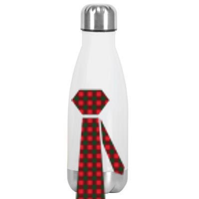 Buffalo Plaid Christmas Tie Stainless Steel Insulated Water Bottle