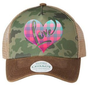 Buffalo Plaid Love Heart Valentines Day Legacy Tie Dye Trucker Hat