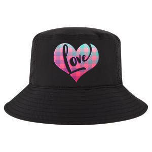 Buffalo Plaid Love Heart Valentines Day Cool Comfort Performance Bucket Hat