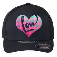 Buffalo Plaid Love Heart Valentines Day Flexfit Unipanel Trucker Cap