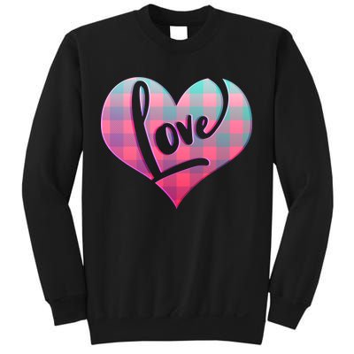 Buffalo Plaid Love Heart Valentines Day Sweatshirt