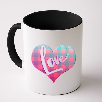 Buffalo Plaid Love Heart Valentines Day Mug