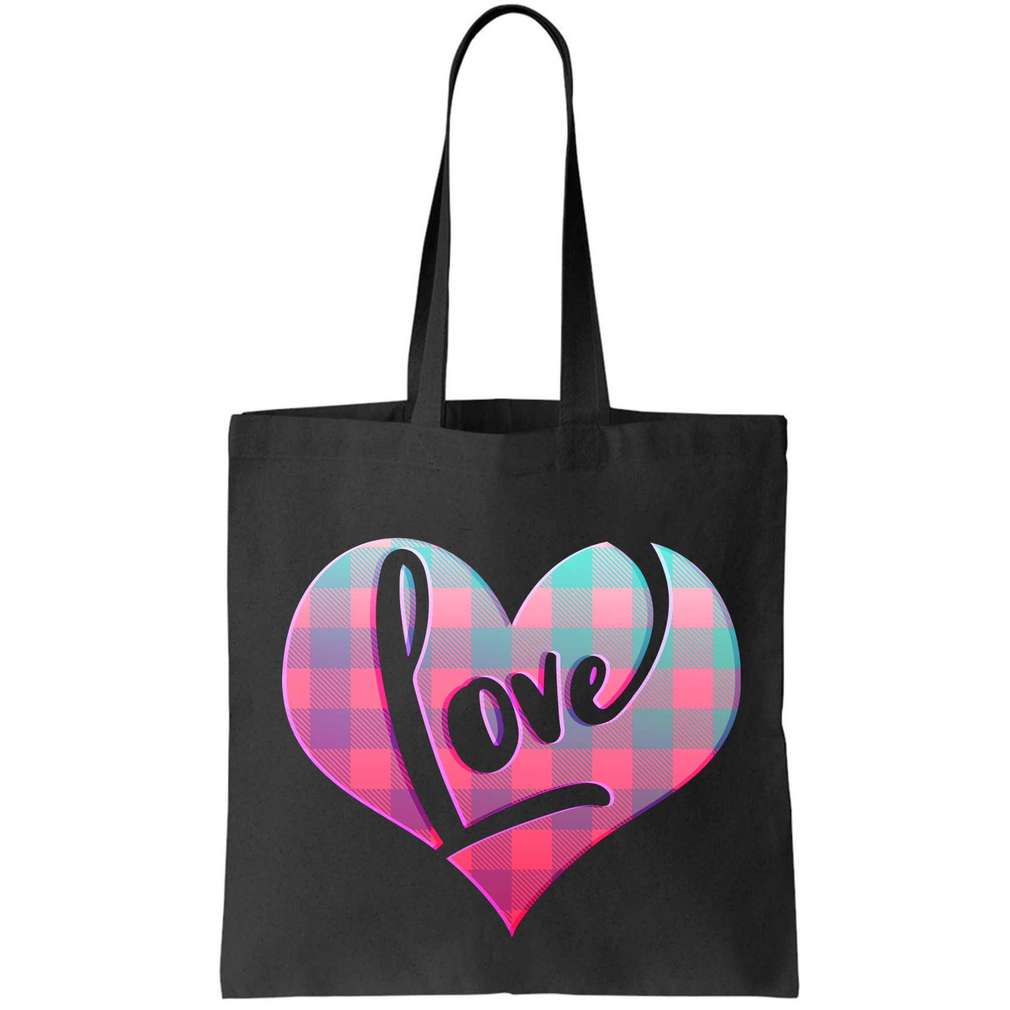 Buffalo Plaid Love Heart Valentines Day Bag