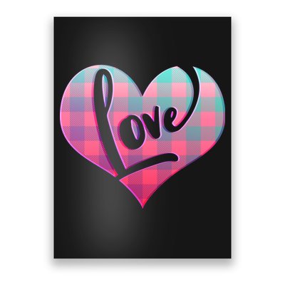 Buffalo Plaid Love Heart Valentines Day Poster