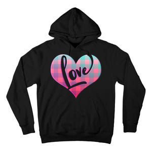 Buffalo Plaid Love Heart Valentines Day Tall Hoodie