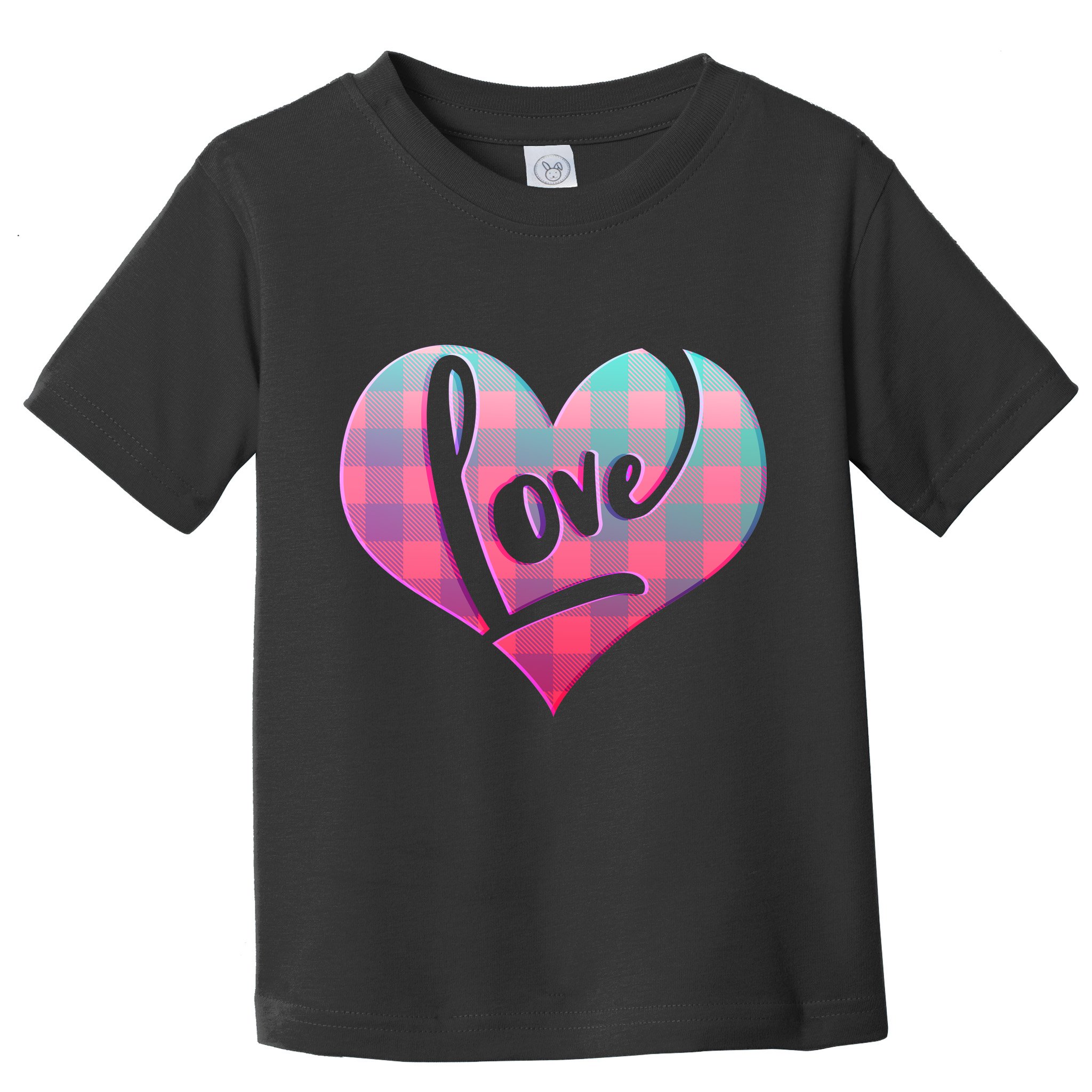 Buffalo Plaid Love Heart Valentines Day Toddler T-Shirt