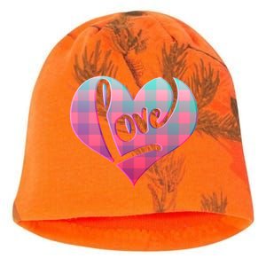 Buffalo Plaid Love Heart Valentines Day Kati - Camo Knit Beanie