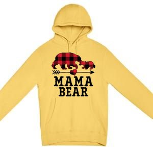 Buffalo Plaid Mama Bear Premium Pullover Hoodie