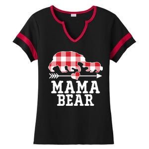 Buffalo Plaid Mama Bear Ladies Halftime Notch Neck Tee