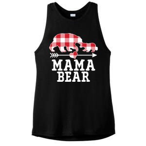 Buffalo Plaid Mama Bear Ladies PosiCharge Tri-Blend Wicking Tank